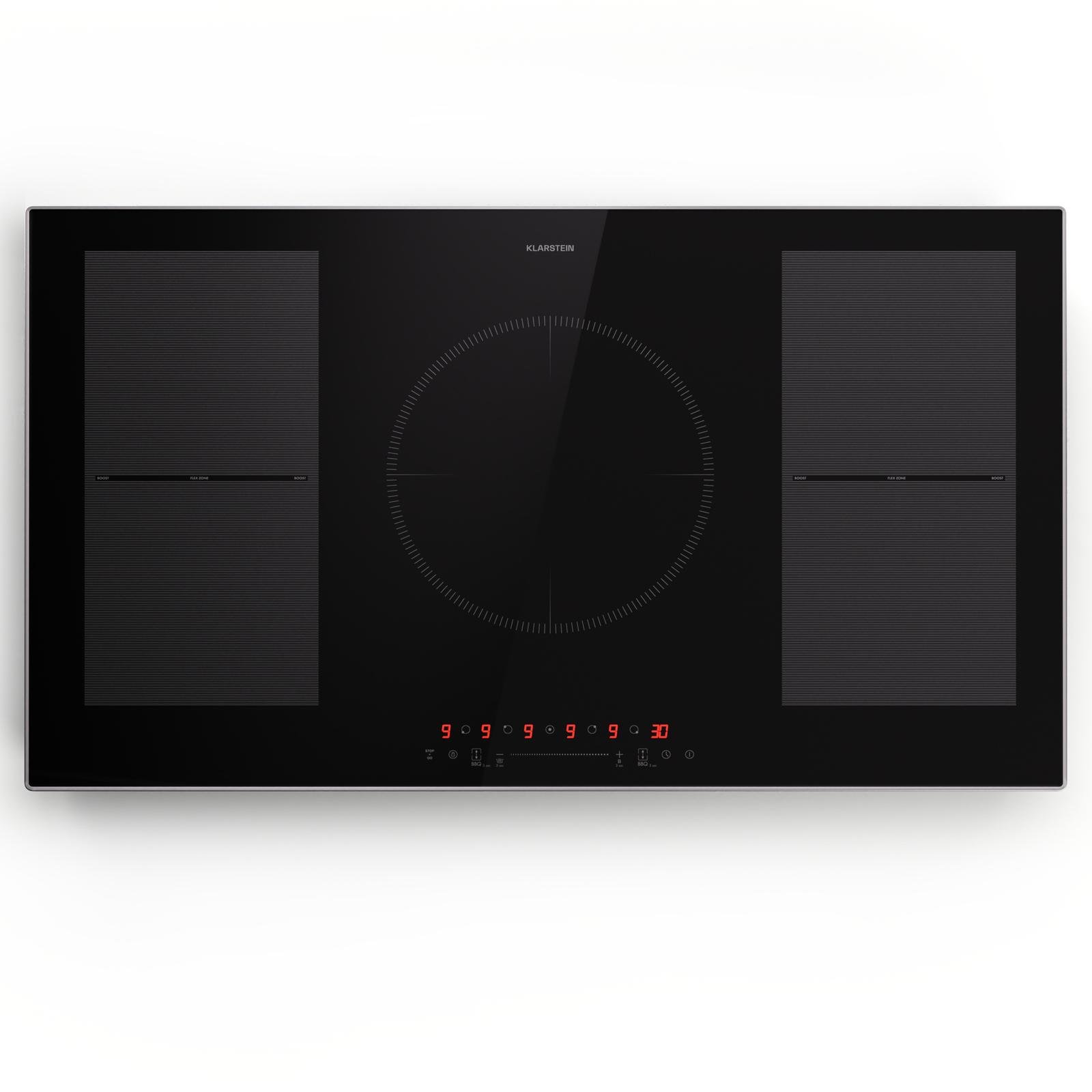 Delicatessa 90cm 2 Zones Flexibles Plaque à Induction 5 Feux Noir