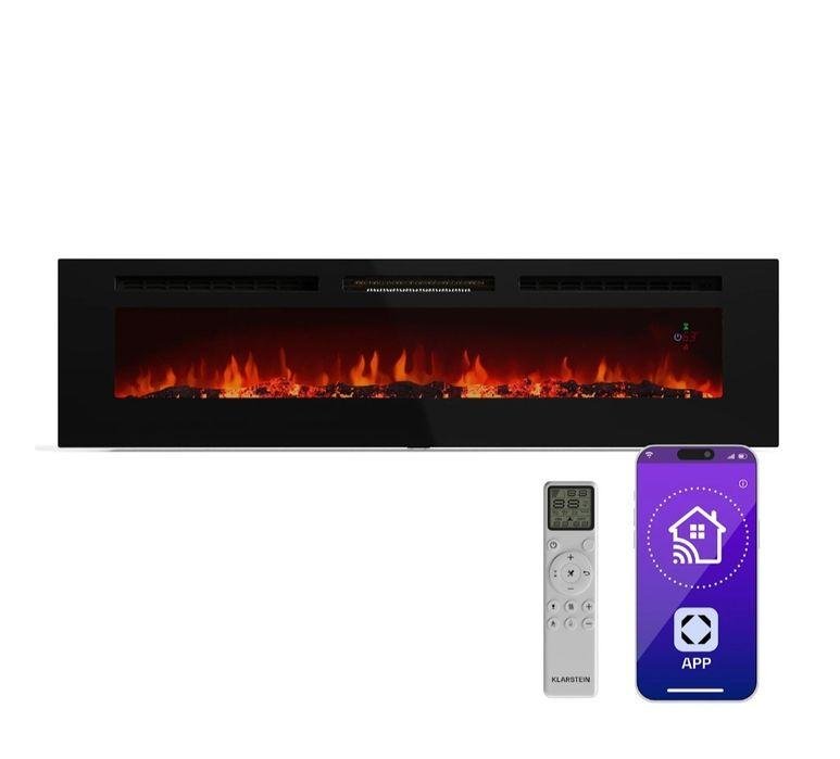 Galeras Smart 1800W 127cm Cheminée électrique murale Noir