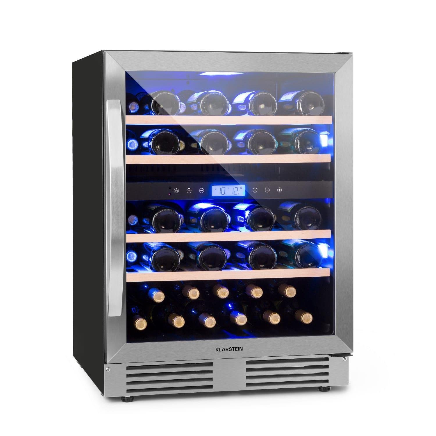 Vinamour 48cm 45 Bouteilles Cave à Vin 2 Zones Argent