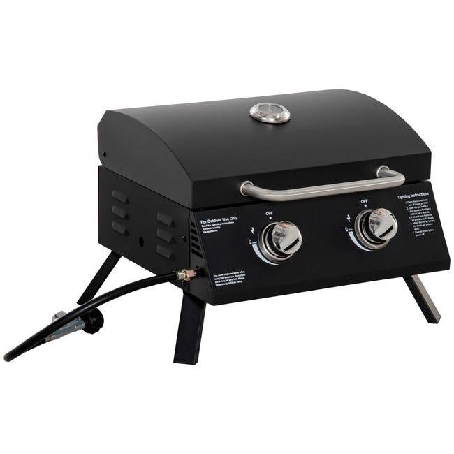 FlameJet 2 Brûleurs Barbecue à Gaz Portable Noir
